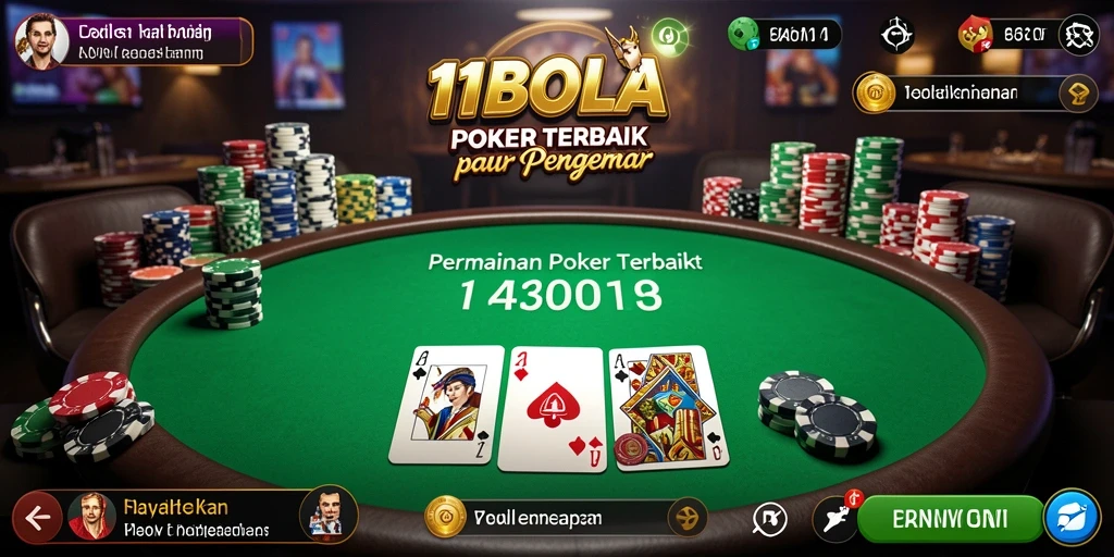 Gameplay seru dan grafis menawan dari 11BOLA di tengah suasana poker.