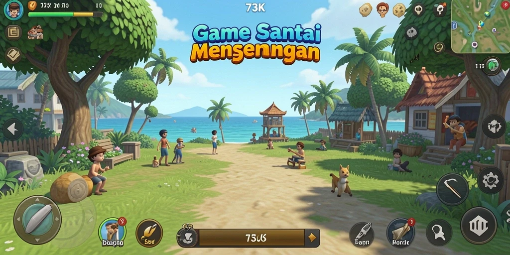 Tampilan gameplay <strong>73K</strong> yang seru dan penuh warna.