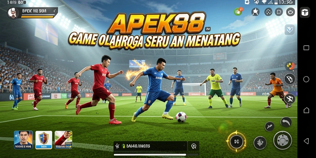 Screenshot utama APEK88 menampilkan aksi seru dalam pertandingan olahraga.