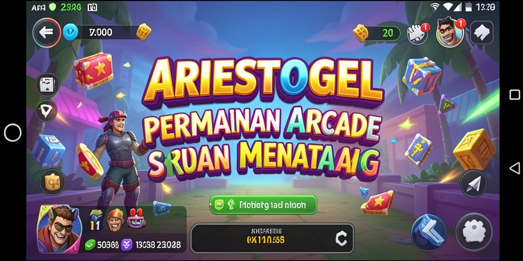 Screenshot gameplay arcade ARIESTOGEL yang menegangkan dan penuh aksi.