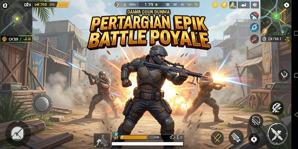 Tampilan intens dari gameplay Battle Royale CK789 yang menegangkan.