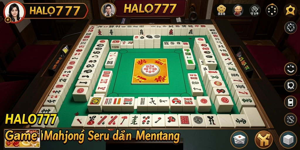 Screenshot utama HALO777, menampilkan gameplay Mahjong yang menarik.