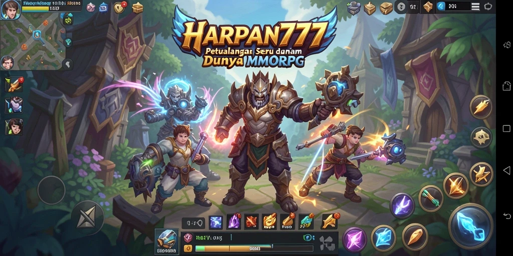 Screenshot utama HARAPAN777 yang menampilkan aksi seru dalam game MMORPG.
