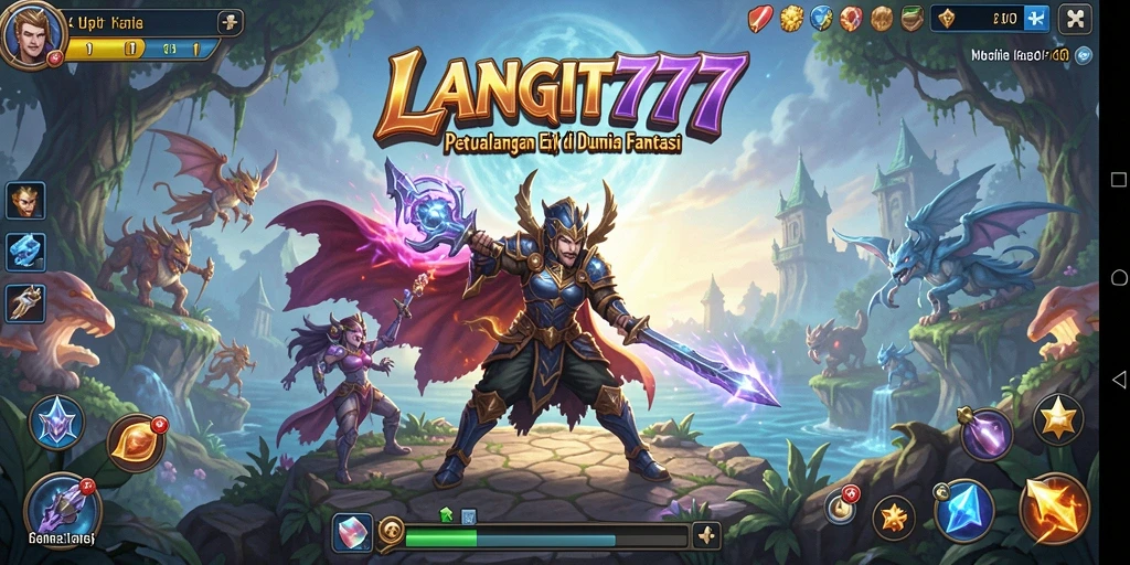 Tampilan gameplay RPG LANGIT777 yang menakjubkan dan penuh aksi.