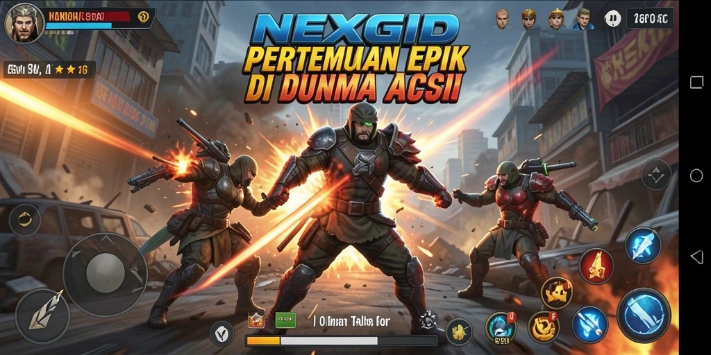 Tampilan gameplay menegangkan di NEXGID yang penuh aksi.