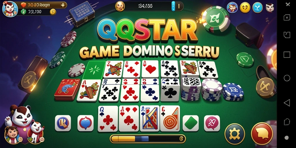 Tampilan gameplay seru dari QQSTAR yang menyajikan domino.