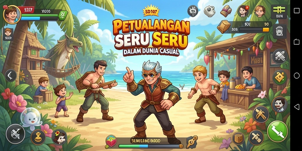 Screenshot gameplay SD107 menampilkan aksi seru dalam permainan casual.