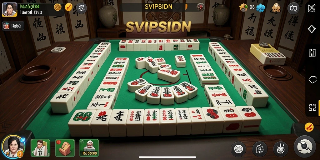 Screenshot gameplay SVIPSIDN menampilkan aksi seru dalam permainan Mahjong.